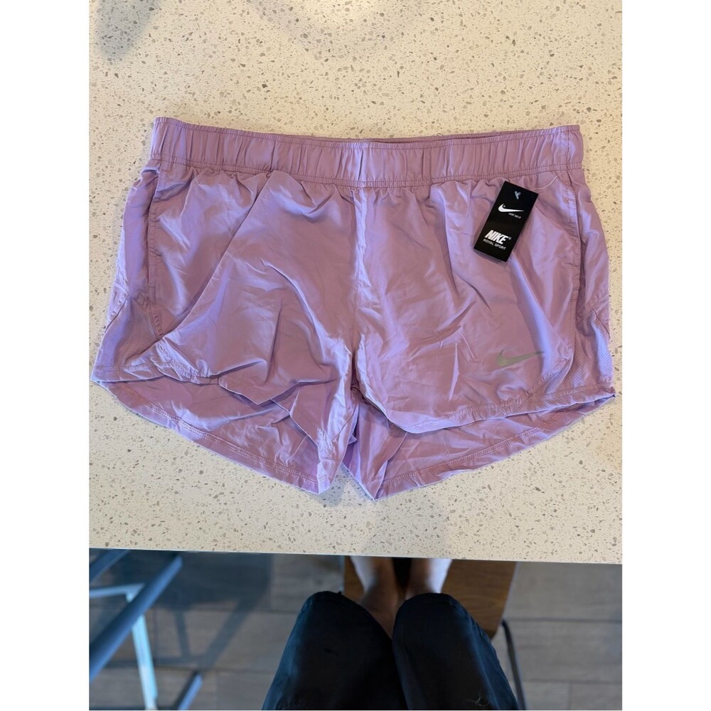 Nike Women's Dri-Fit Lilac Light Purple Athletic Running Wind Shorts XL